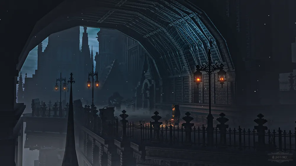 Bloodborne but it's Minecraft